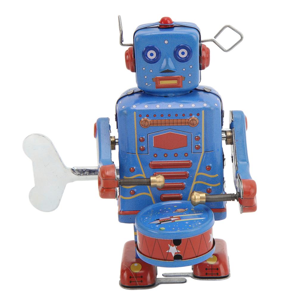 Wind Up Vintage Robot Toys Clockwork Walking Toy Retro Tinplate Toy for Photo Prop Decoration Gift Surprise Birthday