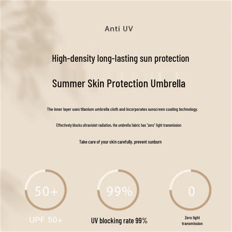 Flat 6-Rib Compact UV Protection Umbrella