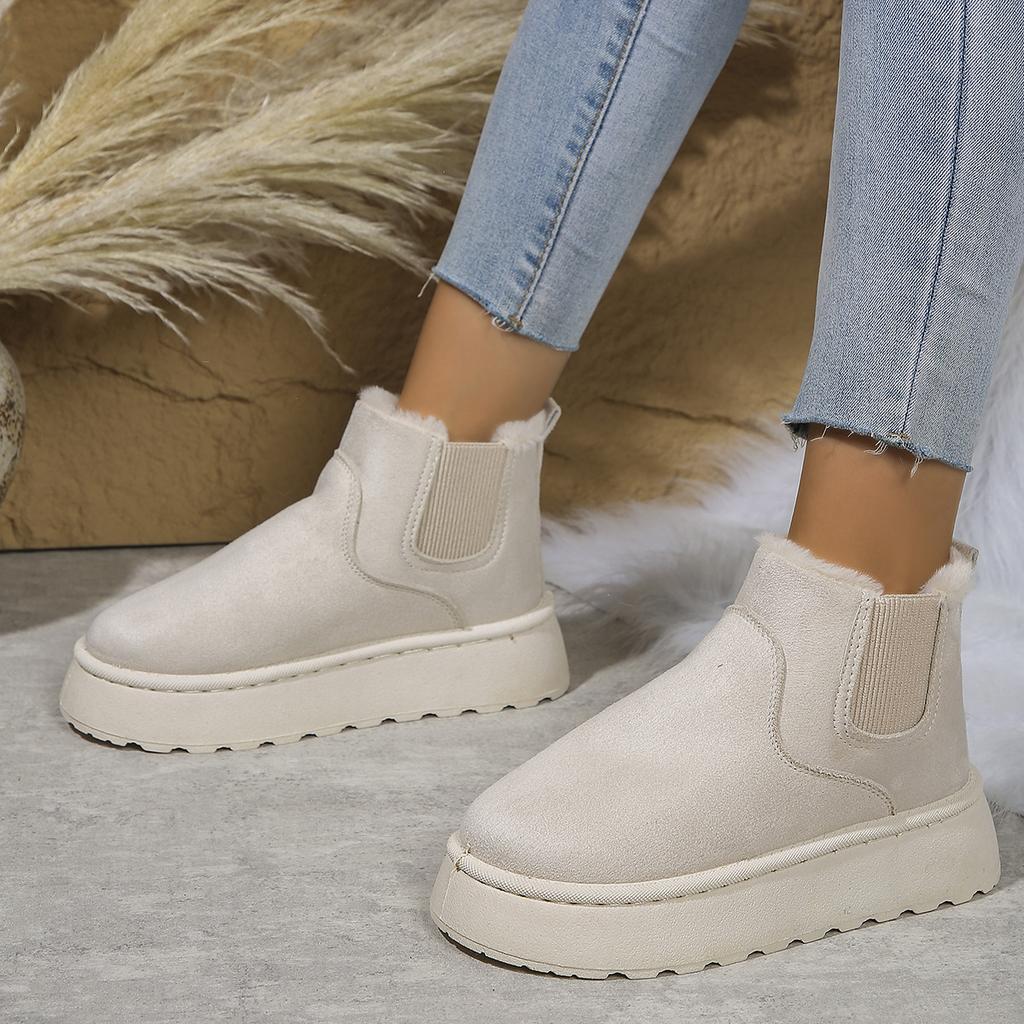 Large Size Short Boots, Thick-soled Women's Snow Boots, Winter Plus Velvet Thickened Feet, Warm Bread Cotton Boots
