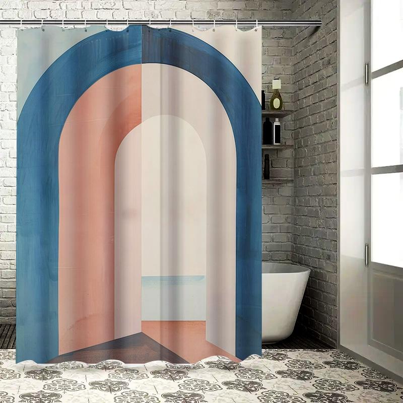 

Modern Blue Arches Shower Curtain Waterproof Home Decor Bathroom Decoration 90x180cm