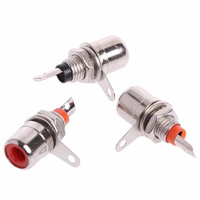 20/100Pcs RCA Connector RCA Audio Female Socket Adapter Nickel Plated RCA  Socket Plug Connector Panel Mount