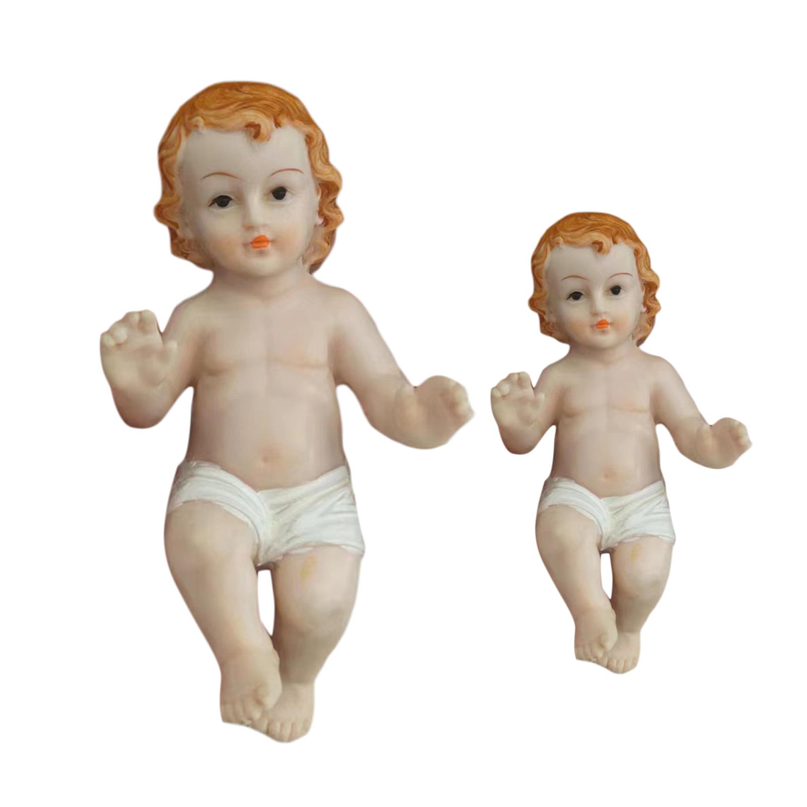 

Infant Jesus Figurine Resin Jesus Doll Sculpture Religious Miniature Nativity Statue for Tabletop Home Decor Holiday Gifts 10cm