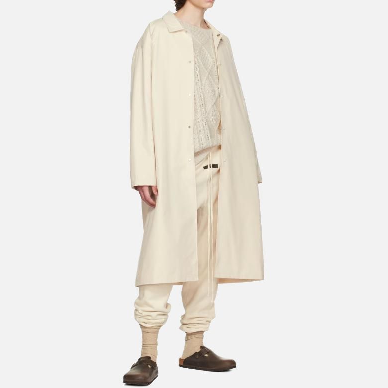 Fear of God Essentials Fall Winter 2022 Long Coat Men Outerwear Eggshell-White FOG-SS22-712