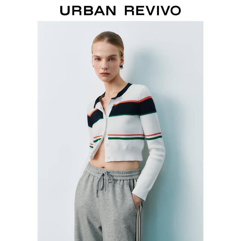 UR Spring 2025 Women s Striped Round Neck Knitted Cardigan S