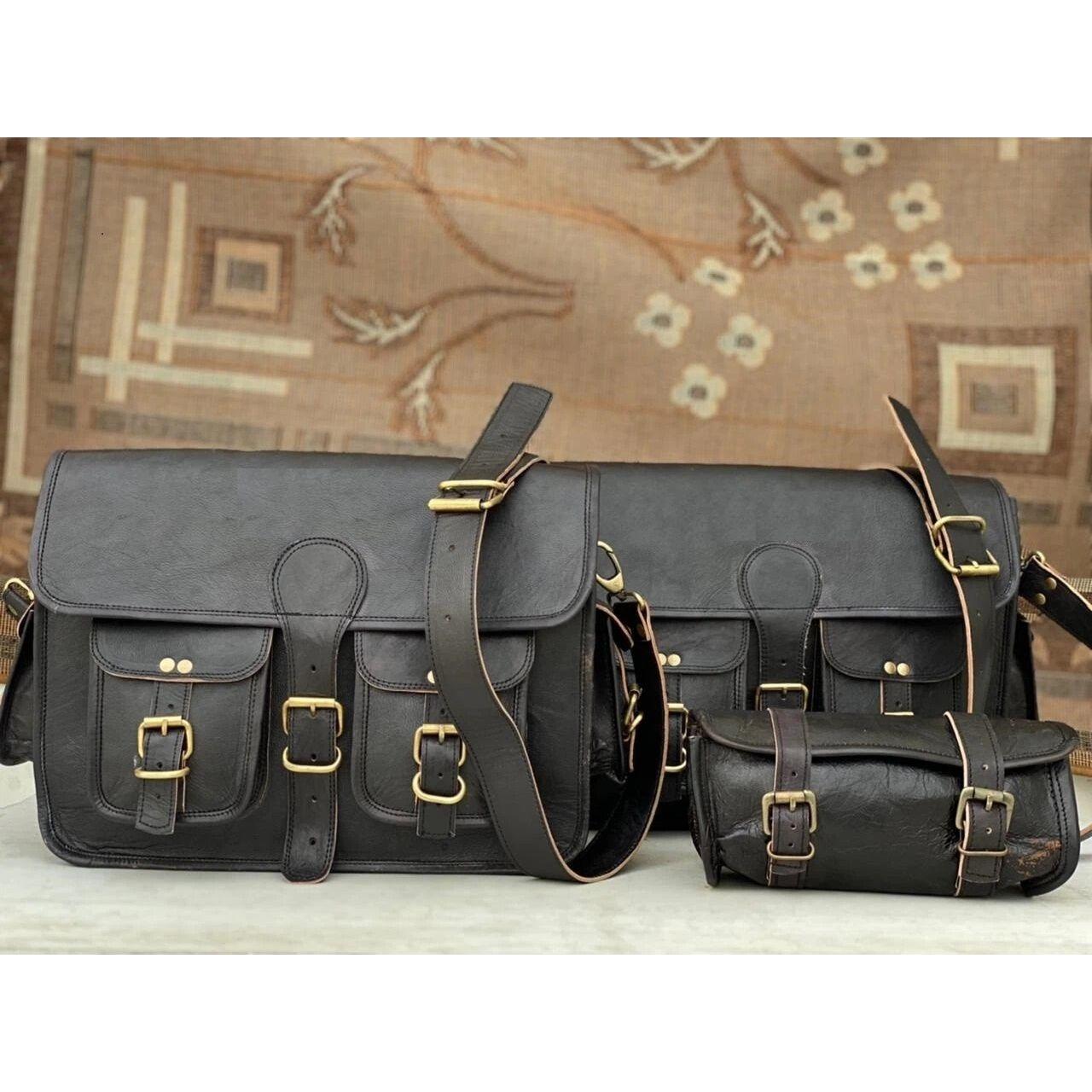 

Седельные сумки Седельные кофры Для мотоцикла ТРИ сумки Боковая сумка Сумка из бычьей кожи