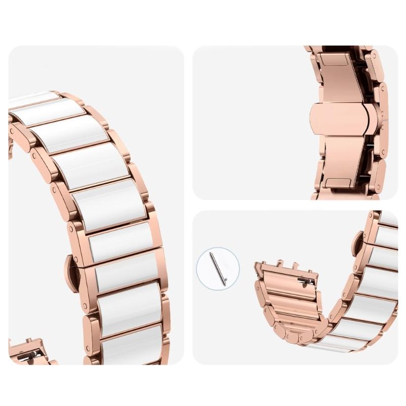 Verstellbarer Gürtel Metall-Handgelenkband Ersatz Schnellverschlussband Armband für Fit 3 Schweißfestes Armbandband