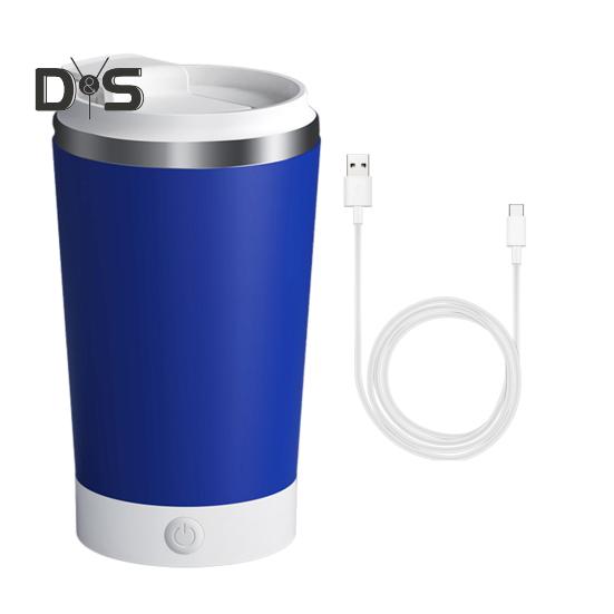 

Чашка для кофе с функцией самоперемешивания 400 мл, автоматическая магнитная кружка для перемешивания из нержавеющей стали, портативная перезаряжаемая электрическая кофейная кружка для домашнего офиса A синий
