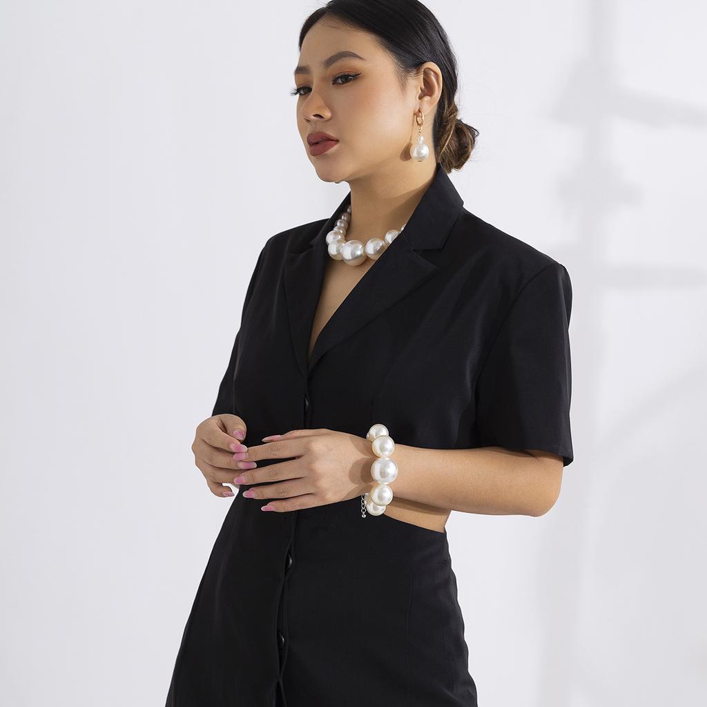 DIEZI Elegant Big Imitation Pearl Choker Necklace For Women Fashion Girls Gift Statement Collar Choker Necklace New Jewelry