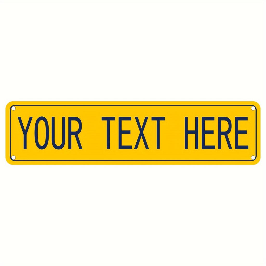 Custom 4x16 Inch Aluminum Metal Street Sign Personalized Name Text Wall Art Home Decor Indoor Outdoor