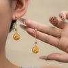 Guochao New Chinese Ancient Jasmine Stud Earrings Gold Retro Earrings High-End Fashion Light Luxury Design Earrings