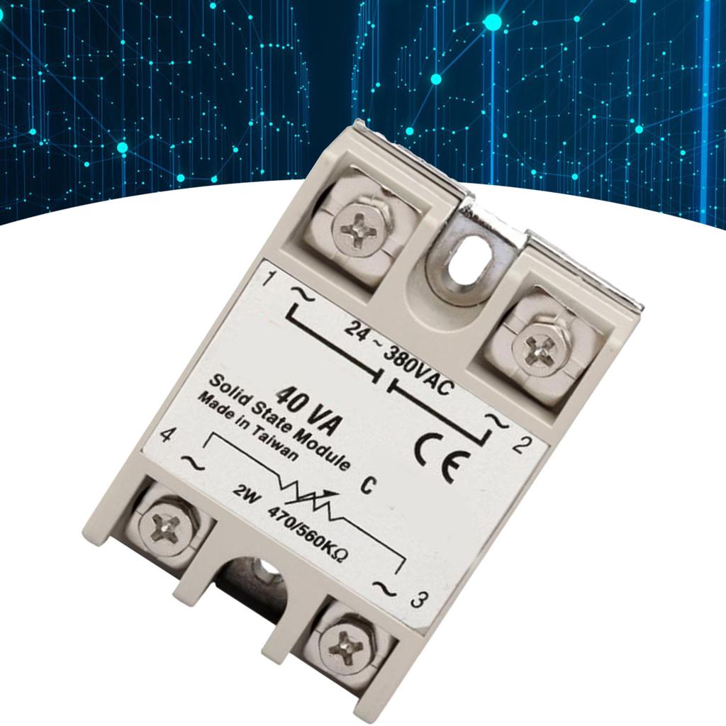 Relé de Estado Sólido 40A Entrada 2W 470 560K Ohm Saída 24?Regulador de Tensão de Resistência 380VAC Monofásico