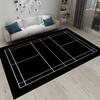 Sports Court Style Area Rug Collection Tennis Court Pattern Floor Mat For Game Room Sports Enthusiast Home Decor