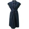 SanCai 100% Cotton Tie-Waist Denim Midi Dress