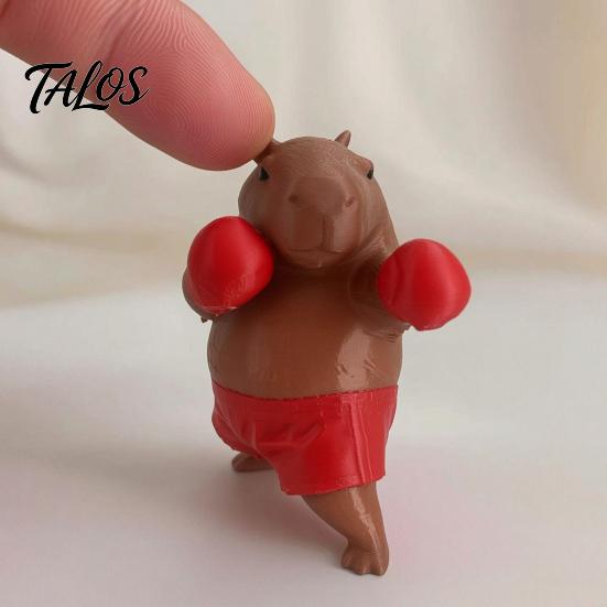 Whimsical Boxer Animal Figure Boxing Capybara Figurine, Funny Desktop Ornament for Stress Creative Gift Friends Relief, Cute Statue Home Office