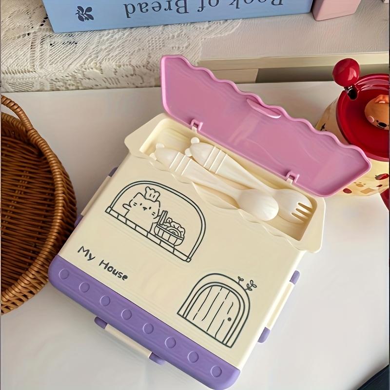 Bento Box for Adults,4 Compartment Microwave-Safe Insulated Lunch Container with Utensils, Durable PP Material, Includes Microwaveable Bowls