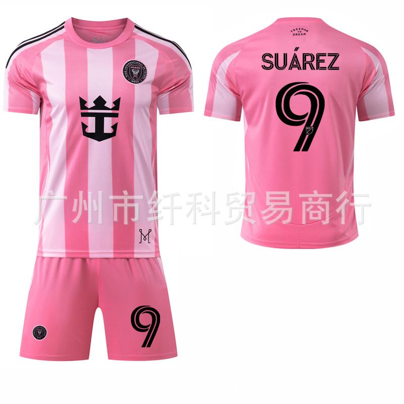 2025-26 pink football jersey set 9 Suarez new Miami club home Messi jersey 16