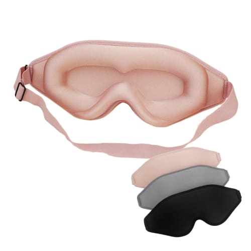

3D Eye Mask, 99.99% Light Blocking, Restful Sleep, Sleep Aid, Travel, Eyelash Extensions Compatible, Adjustable, Blindfold, 3D Eye Mask (Pink)