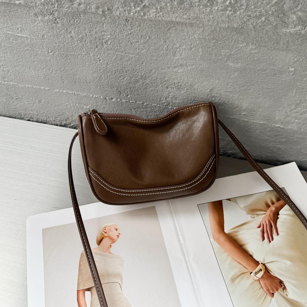 Leather Women's Simple First-layer Cowhide Bag 2025 New High-end Fashion Shoulder Messenger Mini Bag