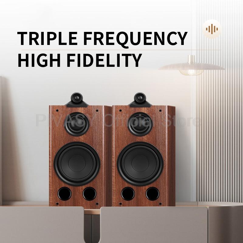 Hifi Fever 8 Inch Bookshelf Speakers Three Way 300W Home Theater System Music Wooden Sound Equipment Amplifier Passive Speaker