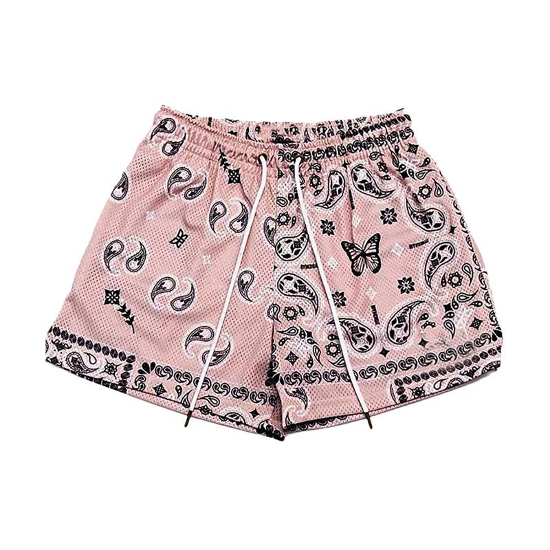 Trend Paisley Graphic Beach Shorts For Men Fashion Summer Streetwear Printed Short Pants Casual Hip HopTrunks