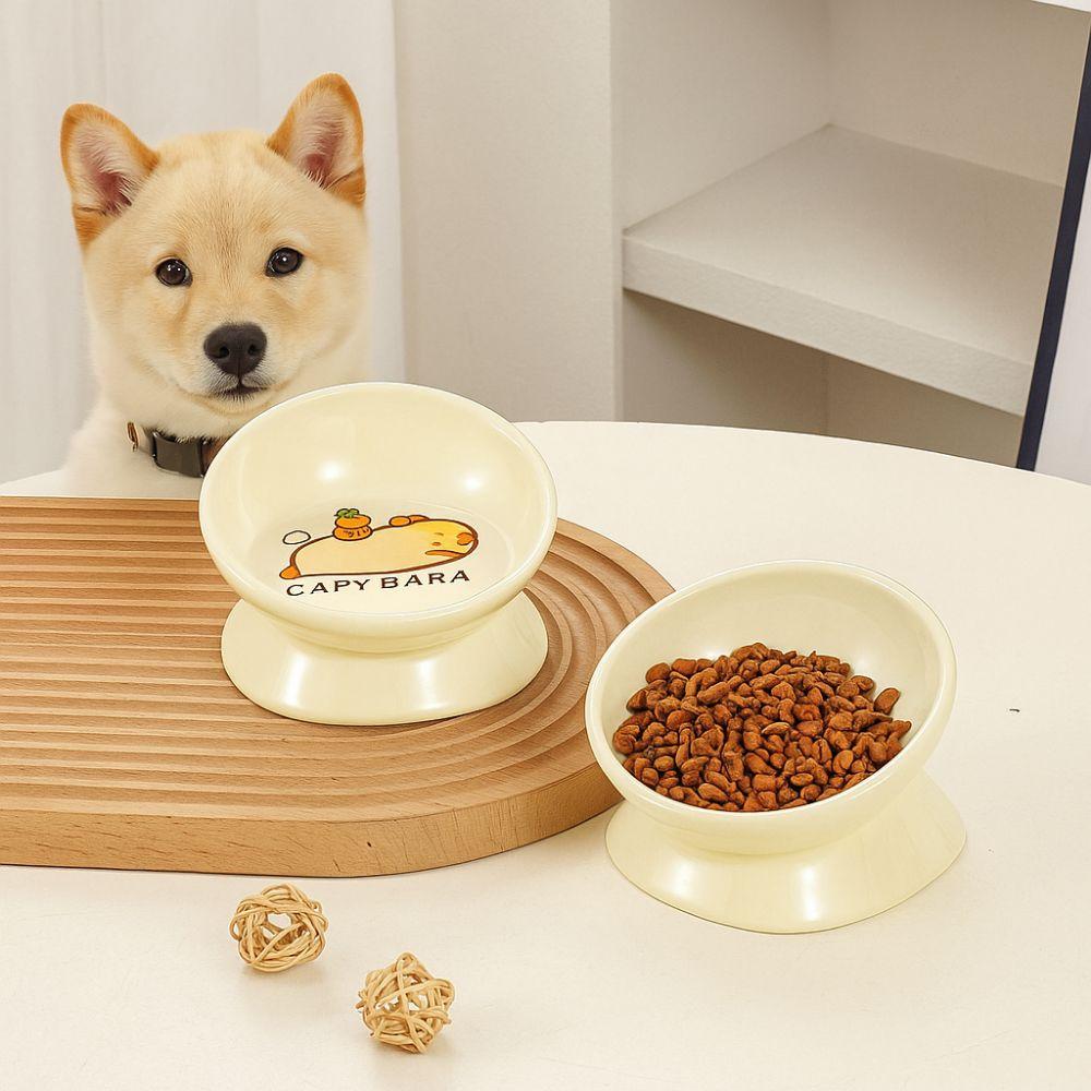 Slanted Mouth Pet High Foot Bowl Ceramic Dog Food Feeding Basin Cat Bowl  Water Container