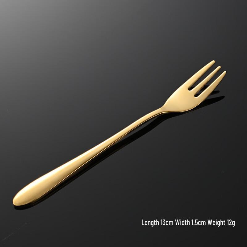 Qianxing 304 Stainless Steel Gold Dessert Forks, 15-Piece Set