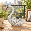 Solar Swan Garden Ornament Hand-Painted Outdoor Decorative Figurine Waterproof