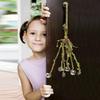 Witch Wind Chime Witch Bell Decoration Handmade Brass Bell Witchcraft Door Hanger Wicca Wind Chime Decoration Rattan