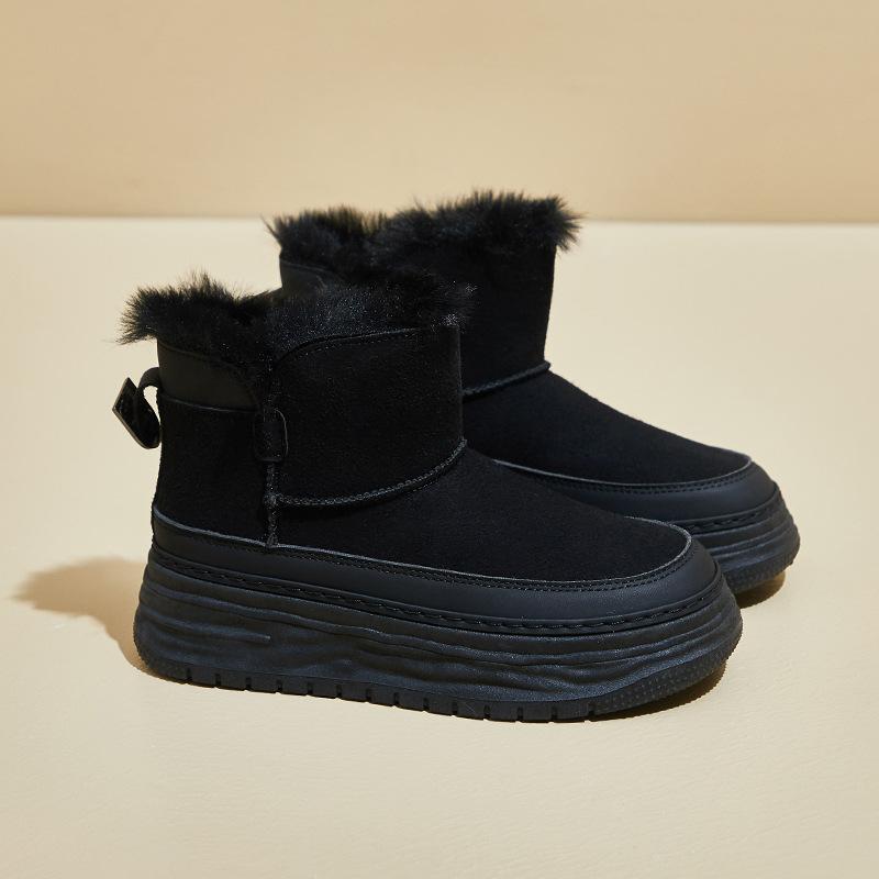 Fleece High-top Snow Boots for Women's Winter New Student Ins Korean Version of Thermal Casual Shoes Platform XFH568