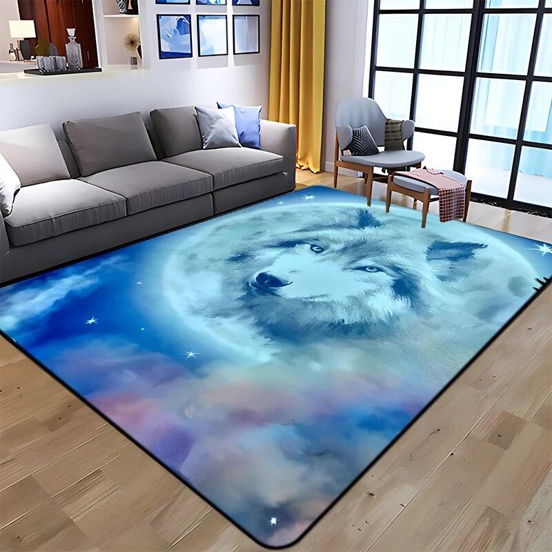 Best Selling Wolf Art Printed Carpet for Living Room Large Area Rug Soft Mat E-sports Chair Carpets Alfombra Gifts Dropshopping
