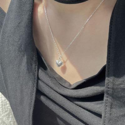 Youngglow Silver925 Feather Heart Necklace (2color)