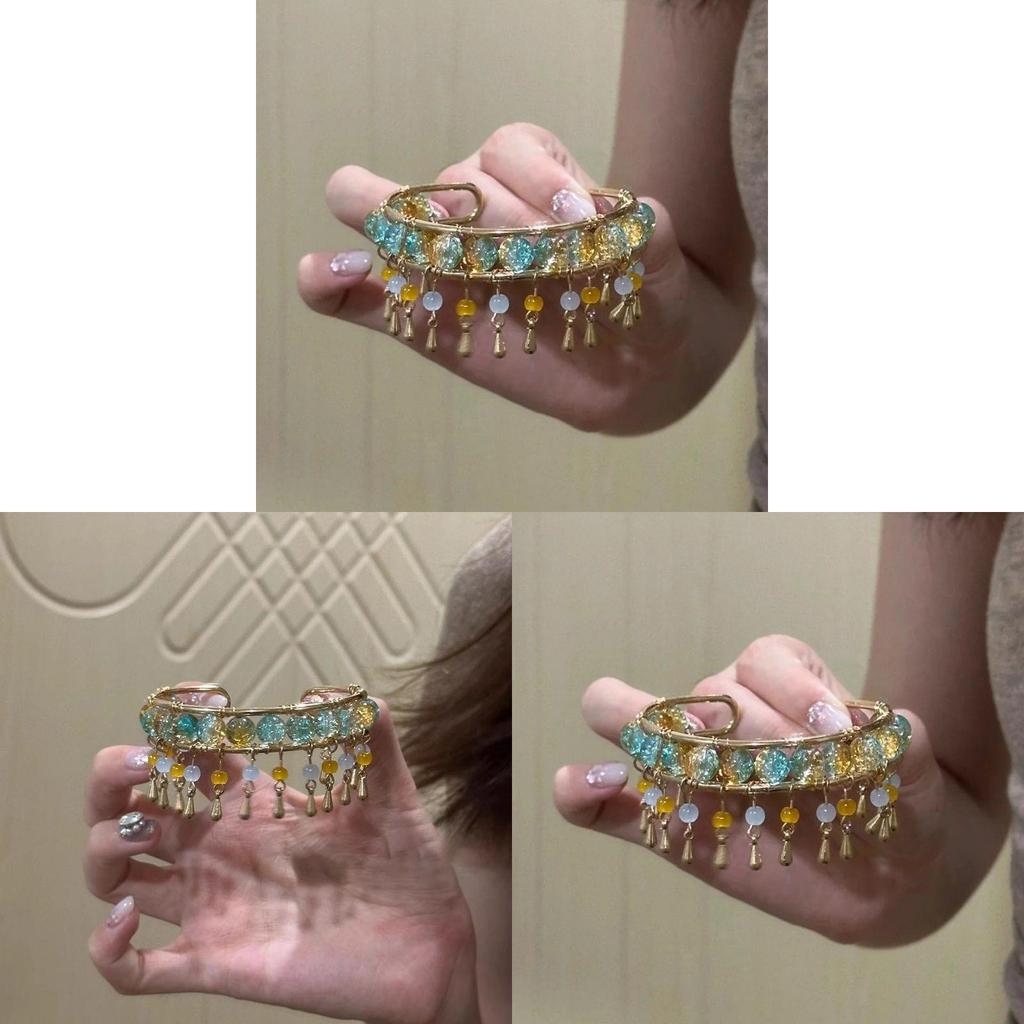 Armband i kinesisk stil med glaspärlor och tofs för mode och elegant användning