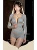 Night Love Castle Sexy Lingerie: Double Zipper Yoga Suit for Outdoor Wild Temptation.