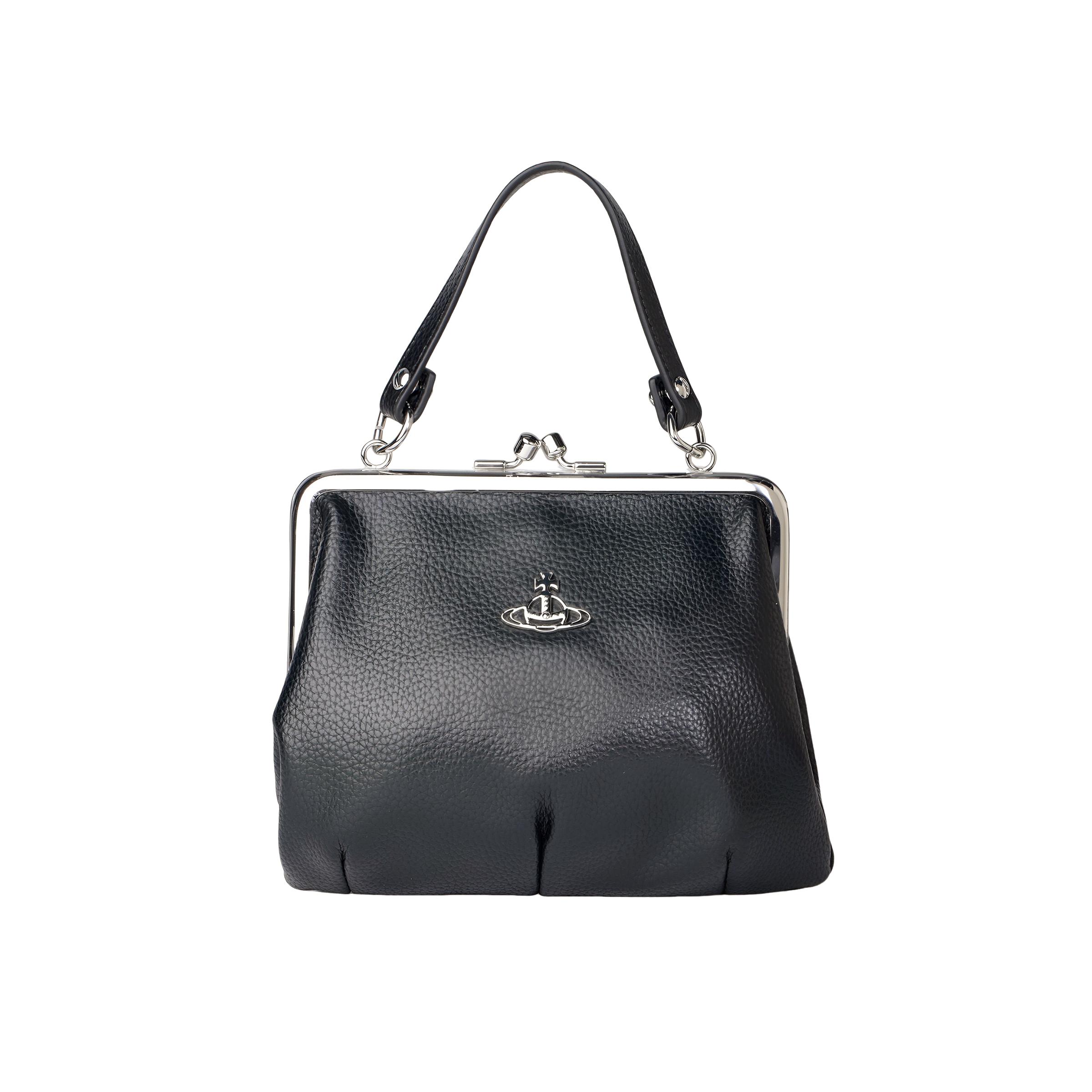 

VIVIENNE WESTWOOD Queen Mother Silver Buckle Synthetic Leather Shoulder Tote Bag Women Handbags Black 52020003S000DPFN403 Basic Set (Bag+Dust Bag)