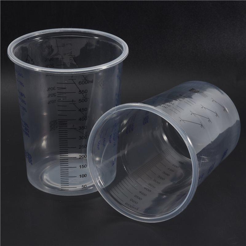 M-Modern-50Piece Graduated Plastic Mixing Cups - Use For Paint, Resin, Epoxy, Art 20 Oz (600Ml) Flexible Clear