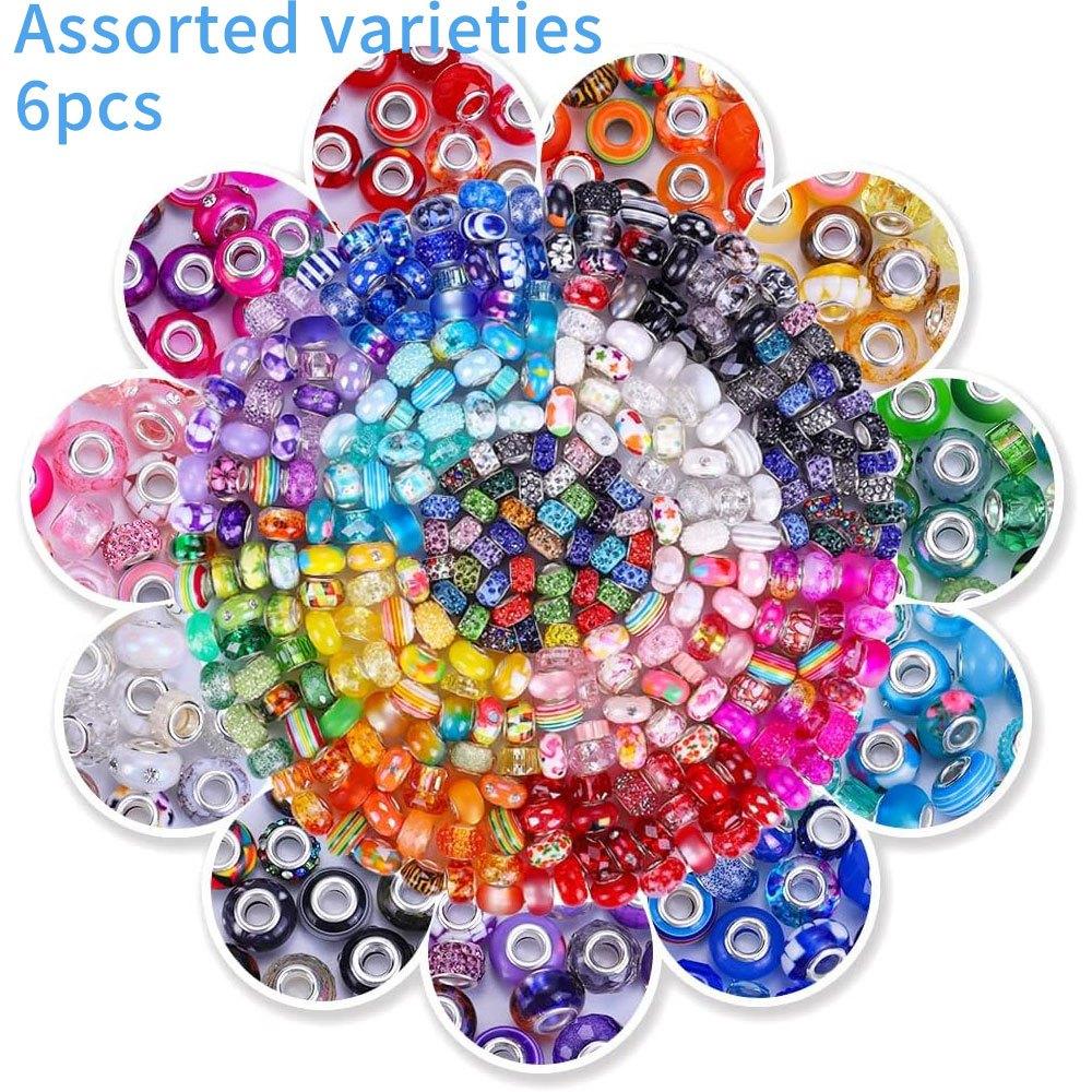 

6/12/25 шт., смоляной материал, случайный стиль, большое отверстие, бусина, разноцветная, смешанная, для рукоделия, декоративная бусина, ожерелье, браслет, браслет на лодыжку, ювелирные изделия, аксессуары 6pcs