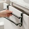 Space-Saving Double Rod Towel Rack Punch-Free Bath Towel Organizer  Toilet Storage