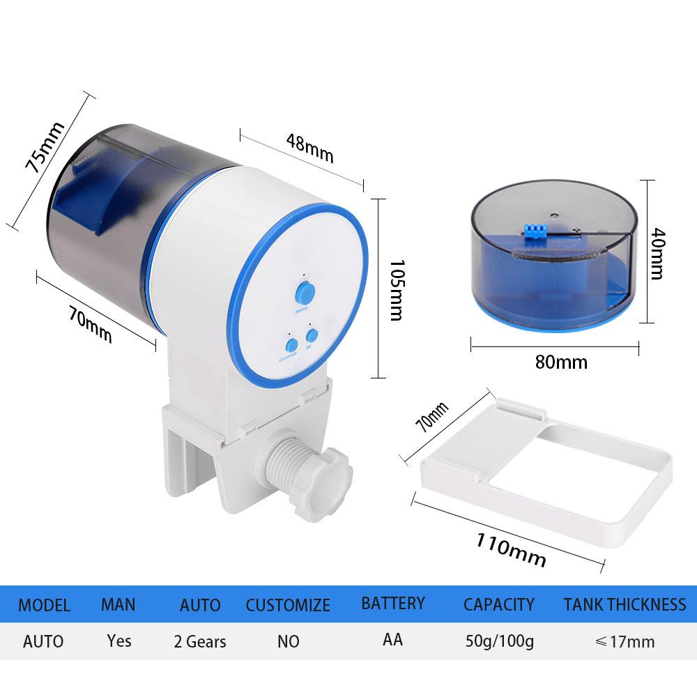 Smart Automatic Pet Fish Feeder with Large Capacity, Goldfish Aquarium Fish Reptile Turtle Feeder with Timer for Fish Tank