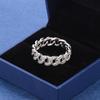 Hollow Stone Fine Cuban Chain Ring Women's Twist Ring Ring Jewelry Fashion