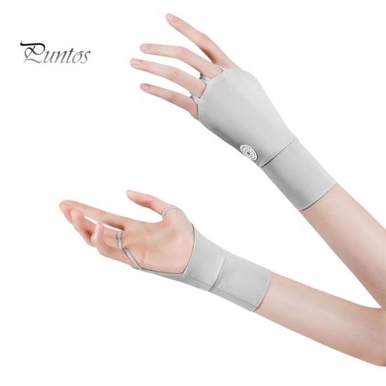 

1 пара летних солнцезащитных перчаток для гольфа, дышащие мужские и женские виды спорта на открытом воздухе, защита от ультрафиолета, охлаждающие перчатки из ледяного шелка без пальцев, солнцезащитный козырек для рук серый