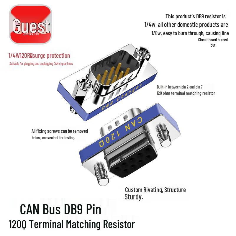 DB9 CAN Bus 120 Ohm Terminal Resistor