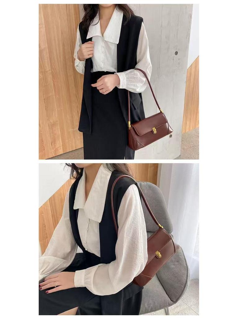 Women's Fashion Versatile French Underarm Bag - High-End, Simple, Niche Design, Hand-Held, Single Shoulder Handbag.