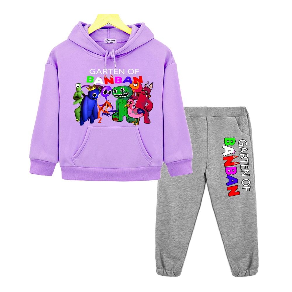 

Garten of Banban kids boutique clothes Hooded Sets Anime hoodie Fleece sweatshirt Kawaii Pullover Children Hoodie sets for boys