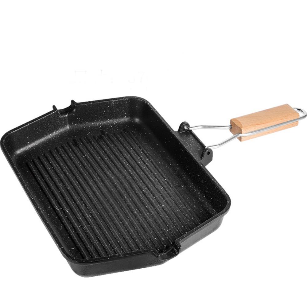 KOSUN Grill Steak Frying Pan Nonstick Outdoor Stove Griddle The Egg Grill Square Pan Non Stick Frying Pans Bbq Roasting Pan