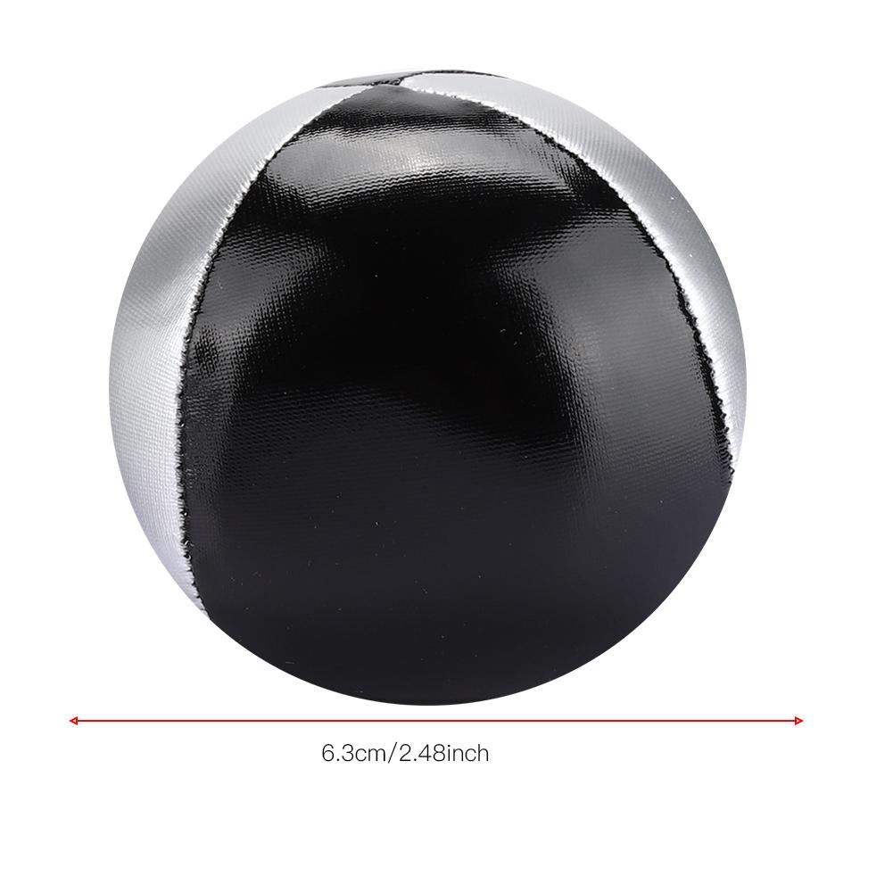 3 Stück Silber Schwarz PU Leder Indoor Freizeit Tragbarer Jonglierball Performance Requisiten