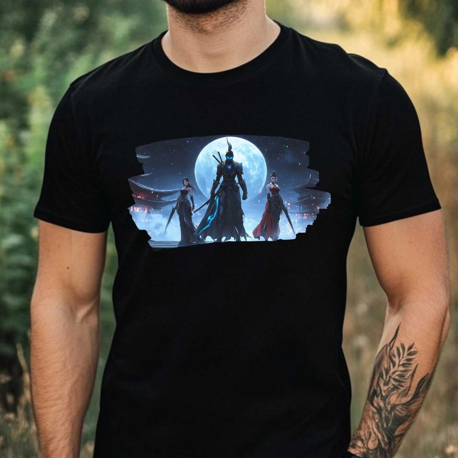T-Shirt Herren Anime Ninja Motiv Baumwolle Größe XS bis 5XL S