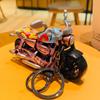 Cartoon-Legierung Rückzieh-Motorrad Schlüsselanhänger Anhänger - Spielzeug Geschenk für Schüler und Paare