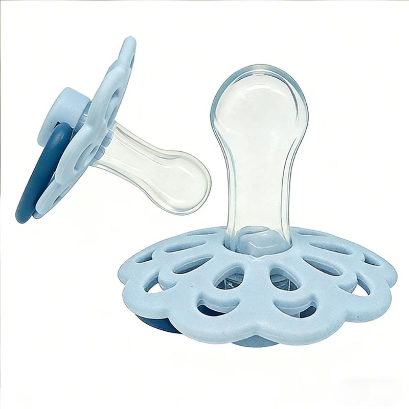 Food Grade Dummy Soother Pacifier Adorable Flower / Bowknot Shaped Pacifier For Newborns Make Of Silicone