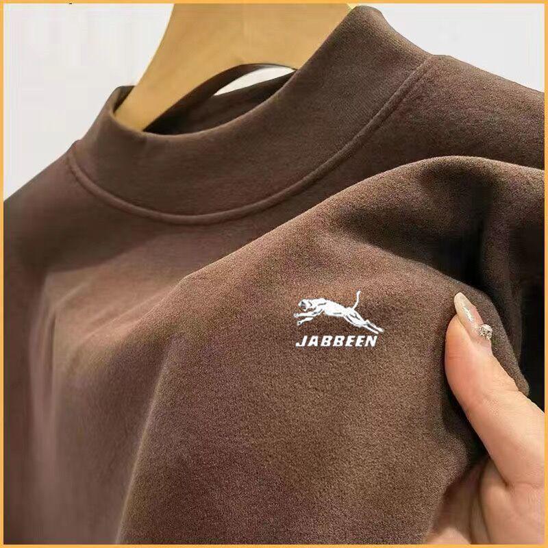 

Мужская двухсторонняя бархатная толстовка с высоким воротом - термобазовый слой с длинным рукавом для осени и зимы L