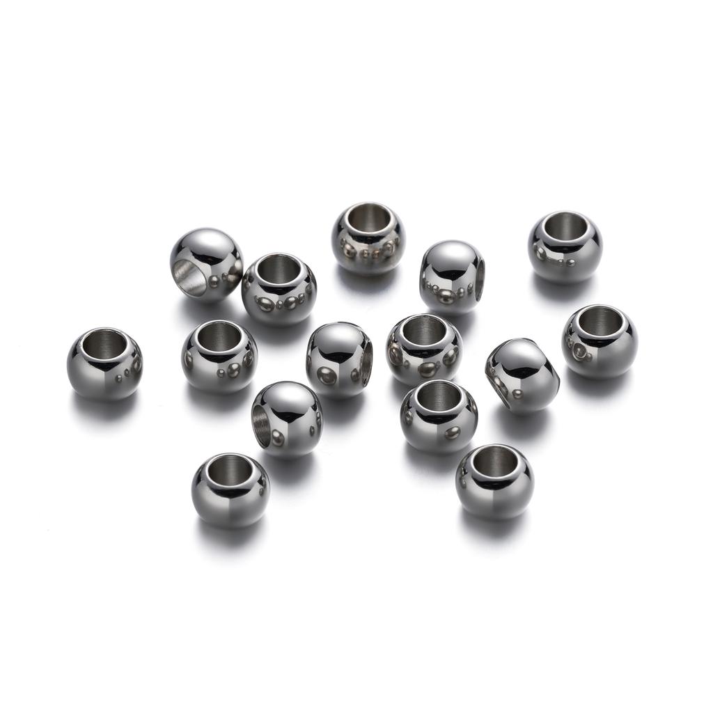 10pcs 4 5 6mm 14K 18K Gold Plated Brass Round Bead Big Hole Spacer Beads For Jewelry Making DIY Bracelet Necklace Accessories